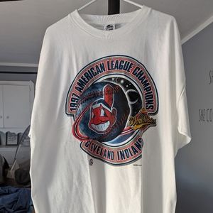 1997 Starter Cleveland Indians World Series T-Shirt Mens XL Authentic Vintage